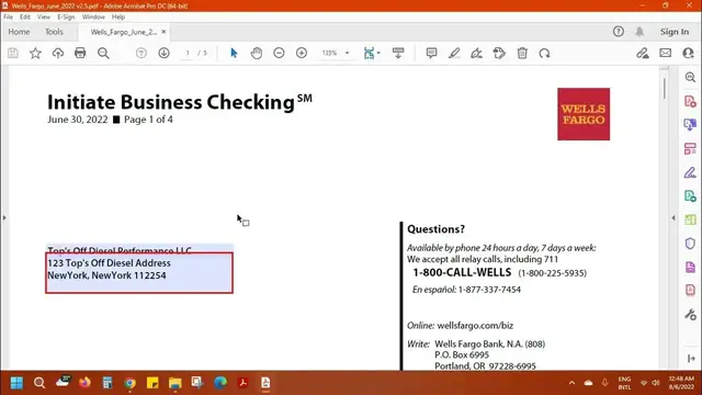 'Video thumbnail for WellsFargo 3 Months Bank Statement Template May, June, July 2022 (Business)'