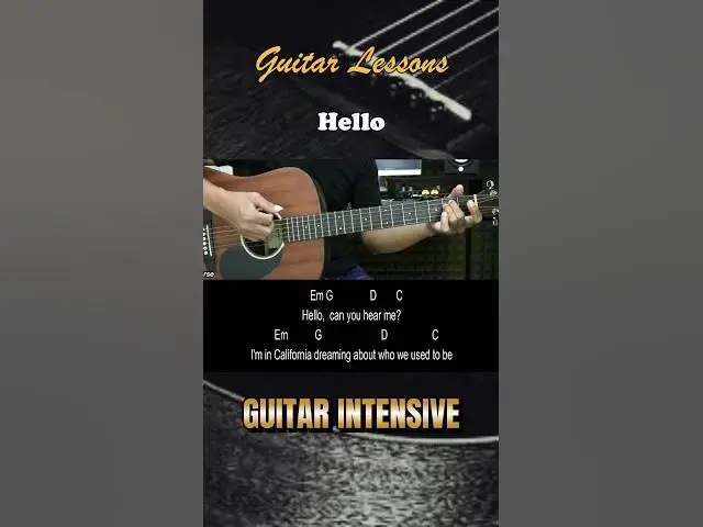 'Video thumbnail for Hello - Adele | EASY Guitar Lessons for Beginners - Chord & Strumming Pattern'