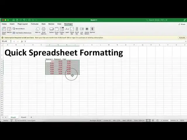 'Video thumbnail for Excel 365: Định dạng bảng tính nhanh'