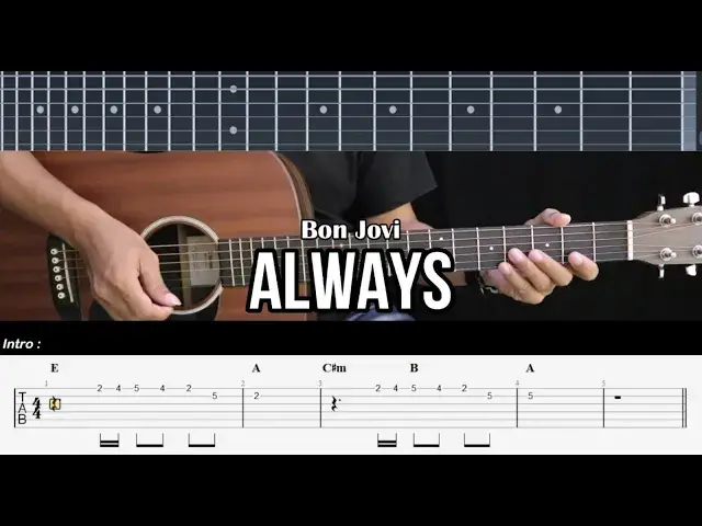 'Video thumbnail for Always - Bon Jovi | EASY Guitar Tutorials TABS - Guitar Lessons'
