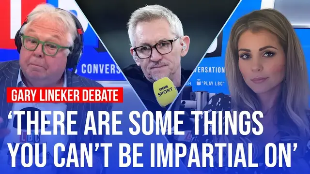 'Video thumbnail for Marina Purkiss vs Nick Ferrari: Should Gary Lineker stay out of the Gaza debate? | LBC'