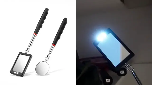 'Video thumbnail for Frienda 2 Pieces Lighted Telescoping Led Inspection Mirror Review'