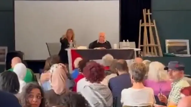 'Video thumbnail for Pro-Israeli heckler disrupts lecture by historian Ilan Pappe'
