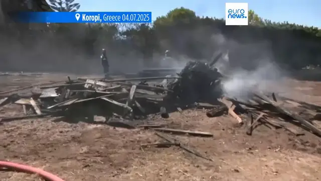 'Video thumbnail for Firefighters battle wildfires in Greece and Turkey, prompting evacuations and emergency response'