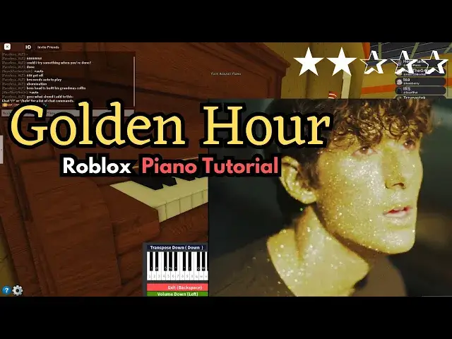 'Video thumbnail for JVKE - Golden Hour | EASY Roblox Piano Tutorial | SHEETS IN DESCRIPTION!'