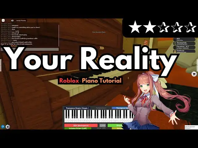 'Video thumbnail for Doki Doki Literature Club! - Your Reality | EASY Roblox/Virtual Piano Tutorial'