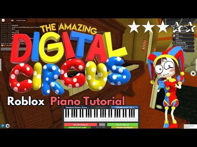 'Video thumbnail for The Amazing Digital Circus - Main Theme (MEDIUM Roblox/Virtual Piano Tutorial)'