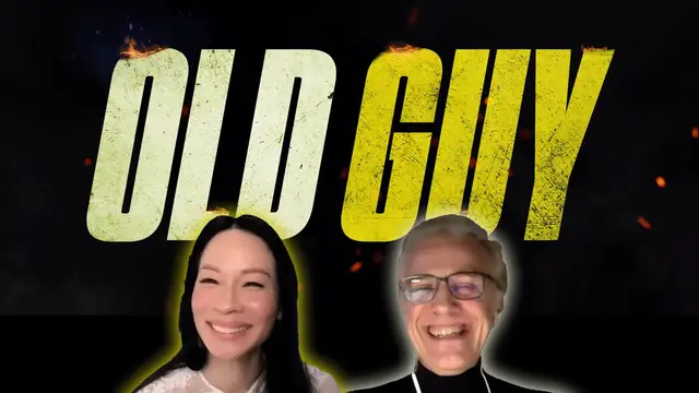 'Video thumbnail for 'Old Guy' stars Lucy Liu and Christoph Waltz debate what makes something art'