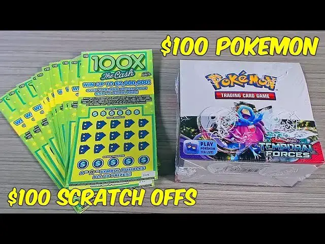 'Video thumbnail for I Bought $100 Lottery Scratch Offs Vs $100 Pokémon Temporal Forces'