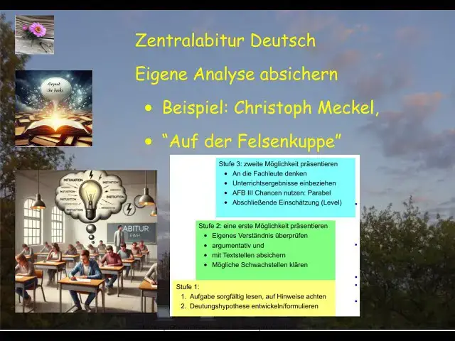 'Video thumbnail for Zentralabitur - Textverständnis absichern: Zwei-Level-Tipp: Beispiel. Meckel, "Auf der Felskuppe"'