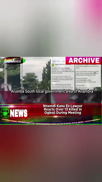'Video thumbnail for Nnamdi Kanu Ex Lawyer Reacts Over 13 Killed In Ogboji During Meeting '