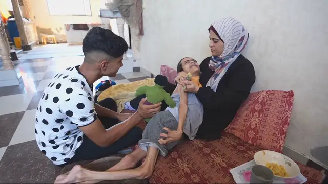 'Video thumbnail for Gaza family struggles to keep disabled son alive amid relentless war'
