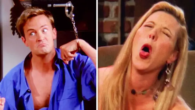 'Video thumbnail for Top Ten Unscripted Friends Moments That Were Kept in the Show'