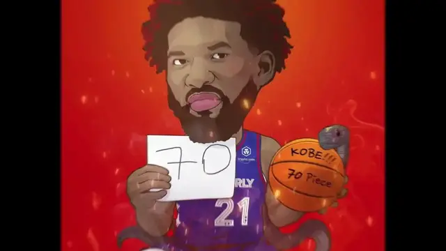 'Video thumbnail for heatcheck: joel embiid's 70 points and karl-anthony towns' 62 points celebrated with fan art'