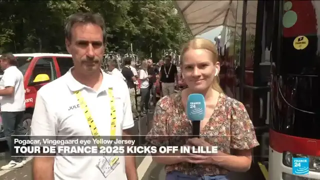 'Video thumbnail for Riders gear up for Tour de France 2025 opener in Lille'