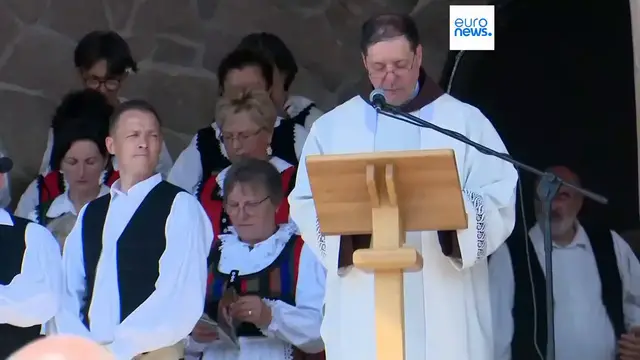 'Video thumbnail for Thousands of pilgrims observe traditional Pentecost at Șumuleu Ciuc in Romania'