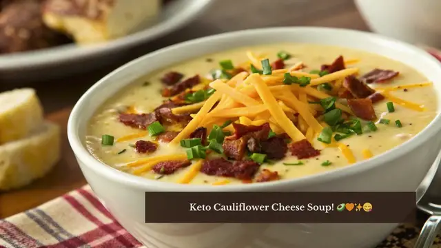 'Video thumbnail for Creamy Keto Cauliflower Cheese Soup – Cozy & Low-Carb!'