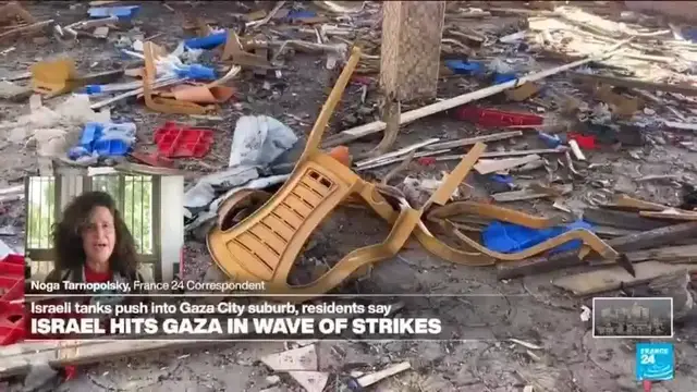 'Video thumbnail for 74 killed in Gaza as Israeli forces strike a cafe and fire on people seeking food'