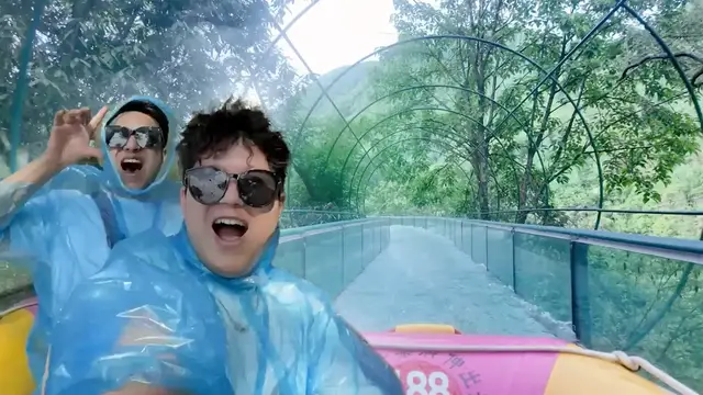 'Video thumbnail for Would you dare go on the longest glass-bottomed water slide?'