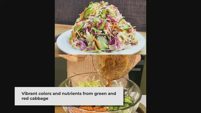 'Video thumbnail for Crunchy Cabbage & Cucumber Salad Recipe with Tangy Mustard Dressing'