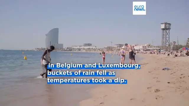 'Video thumbnail for Parts of Europe cool off after days of extreme heat yet risks remain'
