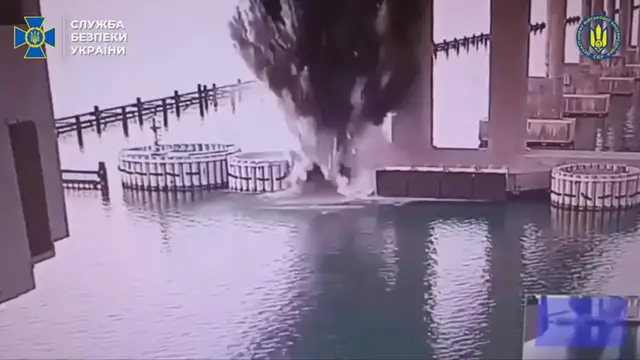 'Video thumbnail for Traffic restarts on Kerch bridge after Ukrainian attack'