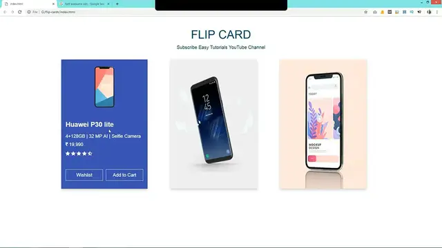 'Video thumbnail for How To Create 3D Flip Effect In HTML And CSS _ Flip Card Design HTML And CSS Tutorial'