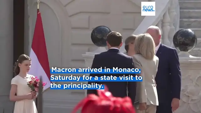 'Video thumbnail for French president Emmanuel Macron welcomed in Monaco for historic state visit'