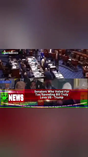 'Video thumbnail for Senators Who Voted For Tax, Spending Bill Truly Love US - Trump '