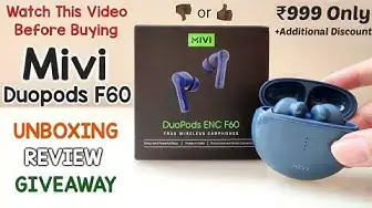 'Video thumbnail for Mivi Duopods f60 unboxing, review || kya 999₹ mei yes lena chahiye ya nhi'