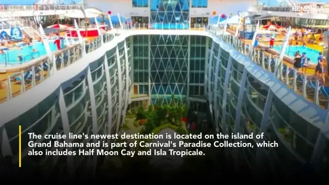 'Video thumbnail for Carnival's Wild New Private Resort, Celebration Key, Makes Waves With Huge Swim-Up Bar, Giant Sandcastle'