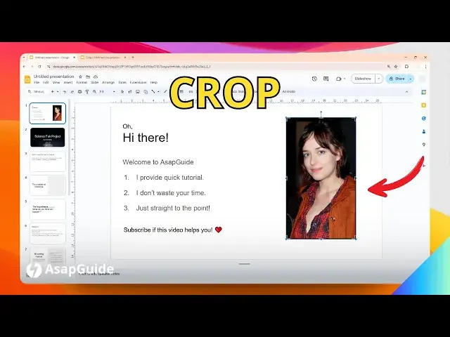 'Video thumbnail for How to Crop a Picture in Google Slides'