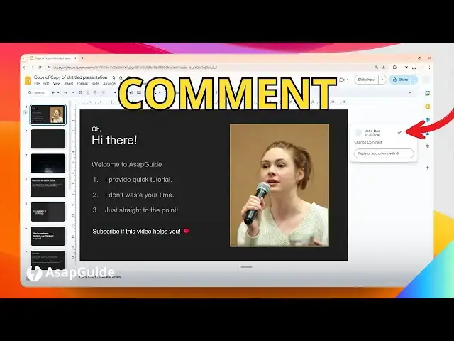 'Video thumbnail for How to Edit a Comment in Google Slides'