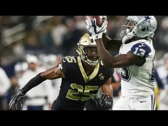 'Video thumbnail for law nation sports: dallas cowboys film session: michael gallup vs saints, eli apple targeted'