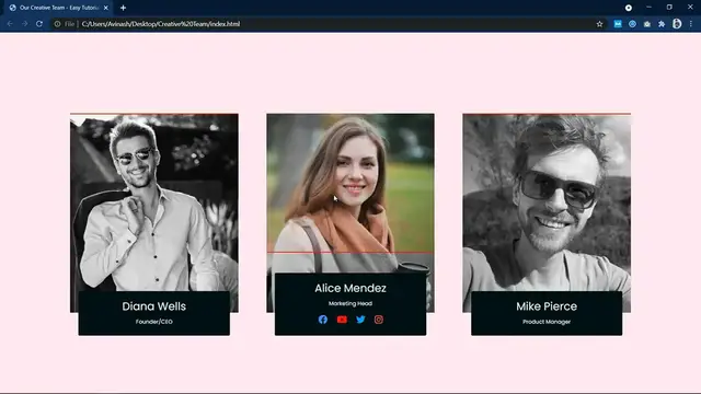 'Video thumbnail for How To Make Image Hover Effect Color Transition Using HTML & CSS _ Team Member Web Design'