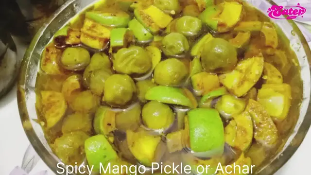 'Video thumbnail for Spicy Raw Mango & Gum Berries Pickle or Achar'