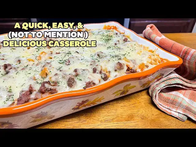 'Video thumbnail for SAUERKRAUT, GROUND BEEF & NOODLES CASSEROLE, A Quick & Easy Dinner Idea'