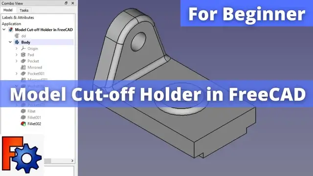 'Video thumbnail for Model Cut off Holder in FreeCAD | FreeCAD Tutorial | FreeCAD Part Design |'