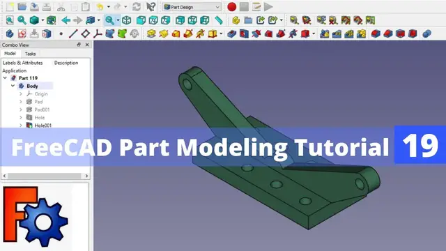 'Video thumbnail for FreeCAD Part Modeling Tutorial 19 | FreeCAD Tutorial | FreeCAD Beginner Tutorial | Mechnexus |'
