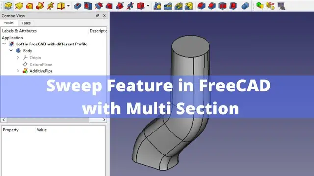 'Video thumbnail for Sweep Feature in FreeCAD with Multi Section'
