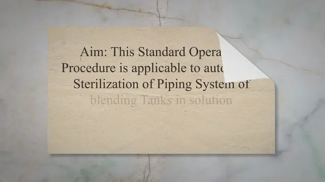 'Video thumbnail for Sterilization of Piping System of blending Tanks'