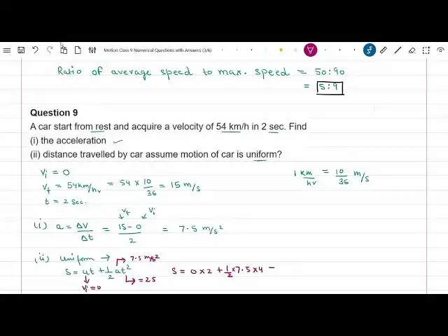 'Video thumbnail for Motion Numerical for Class 9 Physics - Part 2'