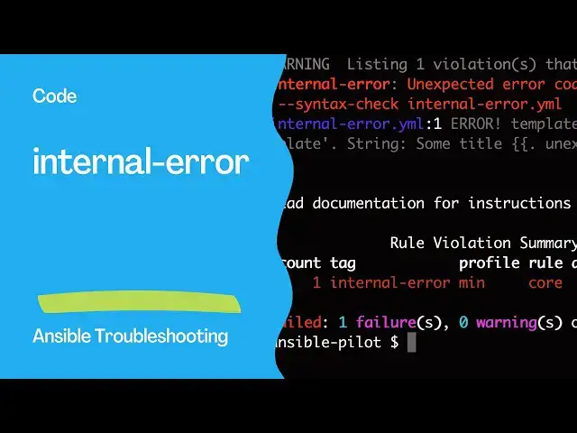 'Video thumbnail for Ansible troubleshooting - Error internal-error'