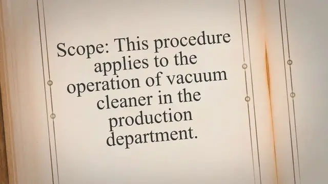 'Video thumbnail for SOP on the Operation of Vacuum Cleaner'