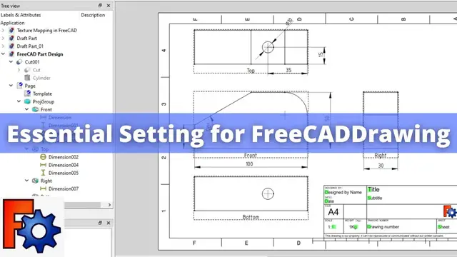 'Video thumbnail for Essential Drawing Setting in FreeCAD | FreeCAD Drawing | FreeCAD Tutorial |'