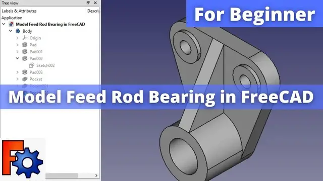 'Video thumbnail for Model Feed Rod Bearing in FreeCAD | FreeCAD Tutorial | FreeCAD Part Modeling |'