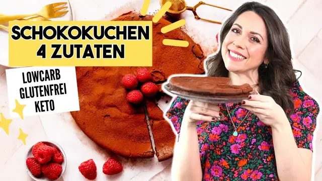 'Video thumbnail for So machst du Schokokuchen ohne Mehl aus nur 4 Zutaten 😍 | Low Carb | Keto| Glutenfrei | Abnehmen'