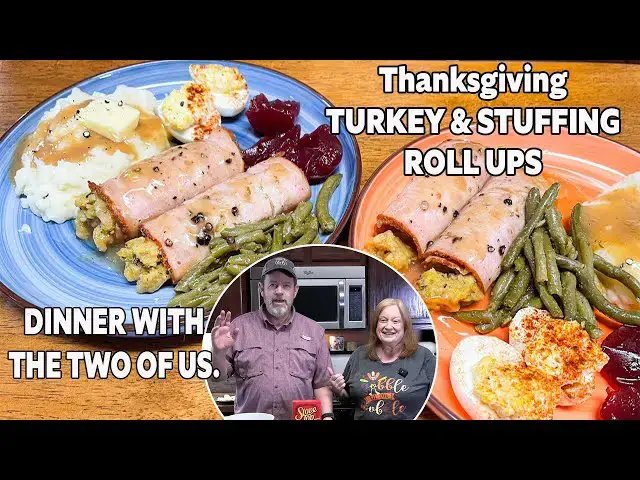 'Video thumbnail for TURKEY & STUFFING ROLL UPS Thanksgiving Meal for Two'