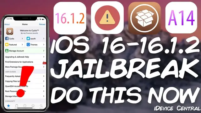 'Video thumbnail for iOS 16 - 16.1.2 JAILBREAK: Do This Right Now While It's Still Possible! For Newer Devices (A12+)'