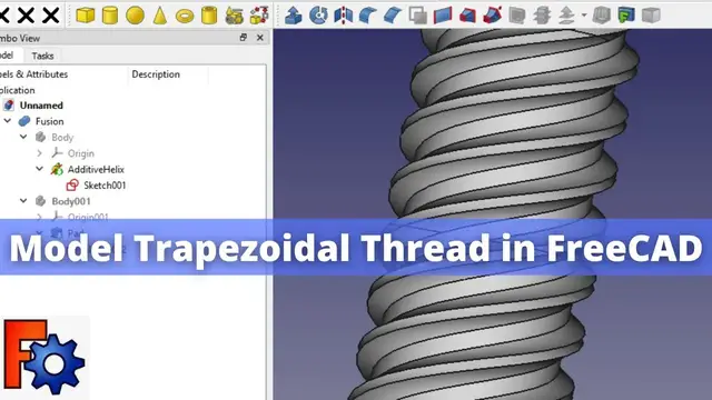 'Video thumbnail for Model Trapezoidal Thread in FreeCAD | FreeCAD Tutorial | FreeCAD Thread | FreeCAD Part |'